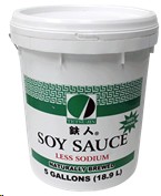 SOY SAUCE "TETSUJIN" LESS SODIUM 5GAL (18.9L)